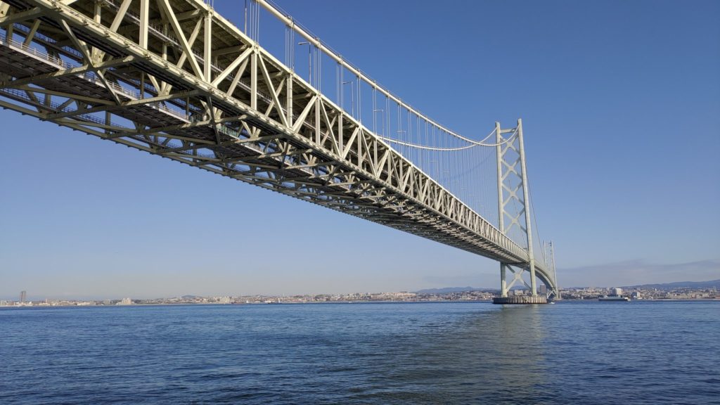 The longest suspension bridge in the world in Japan: Akashi Kaikyo ...